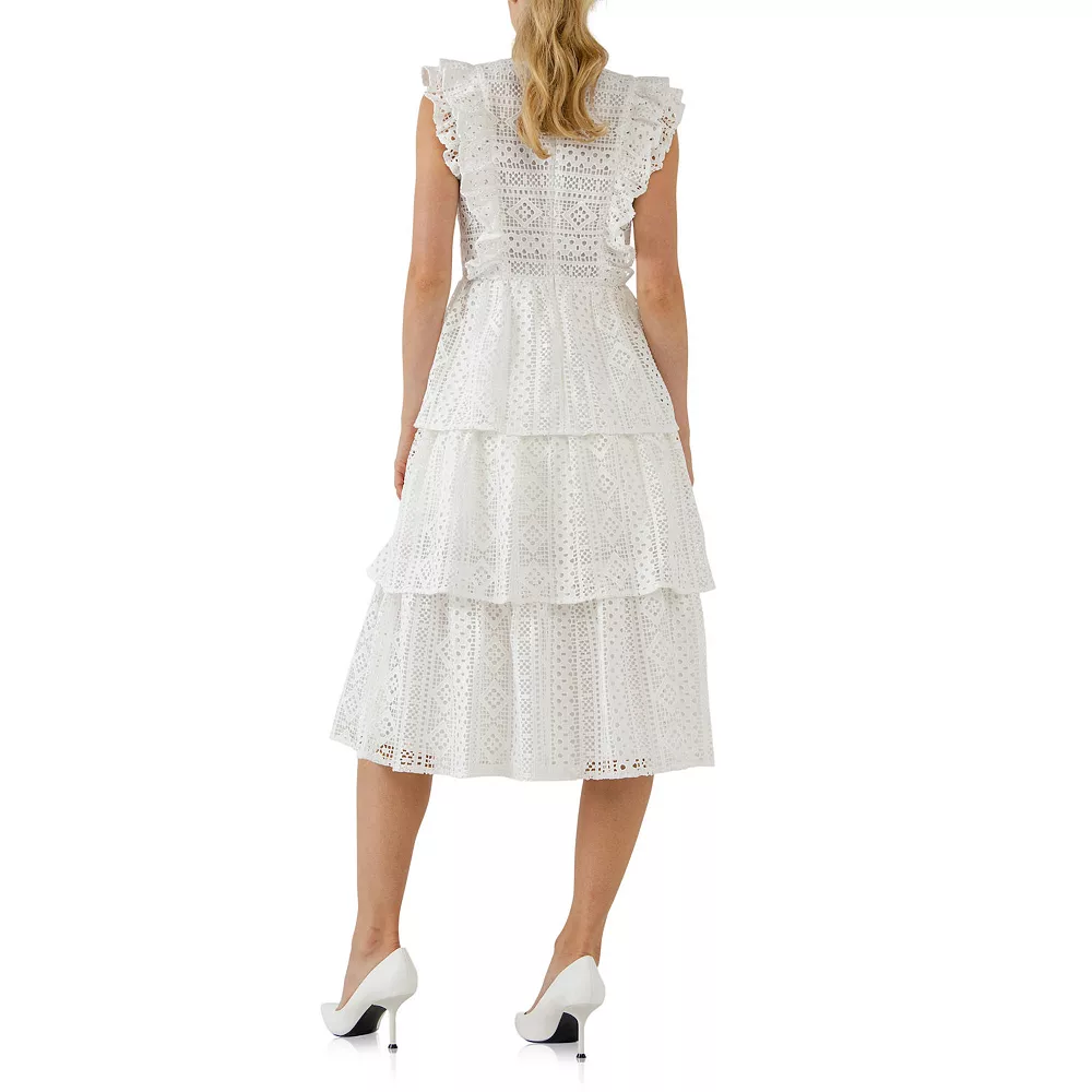 Lace Tiered Midi Dress - Image 2