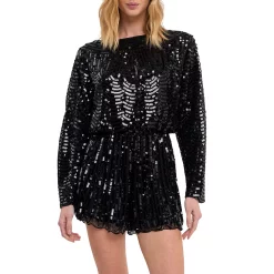 Boat Neck Sequin Romper