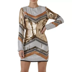 Sequin Backless Mini Dress