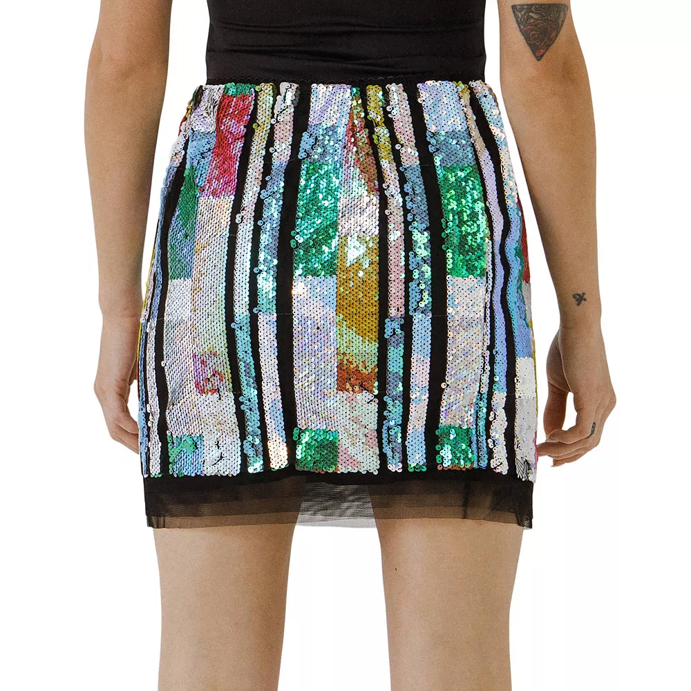 Multi Color Sequin Mini Skirt - Image 2
