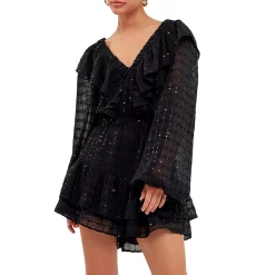 Sequins Ruffle Romper