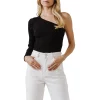Puff Sleeve One Shoulder Top