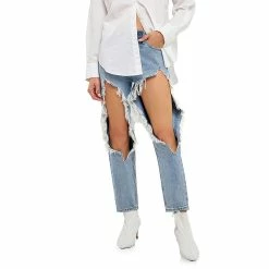 High Waist Destroyed Jeans