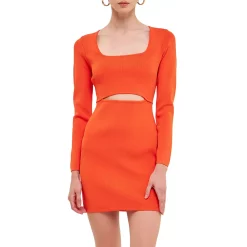 Cut Out Detailed Bodycon Knit Dress